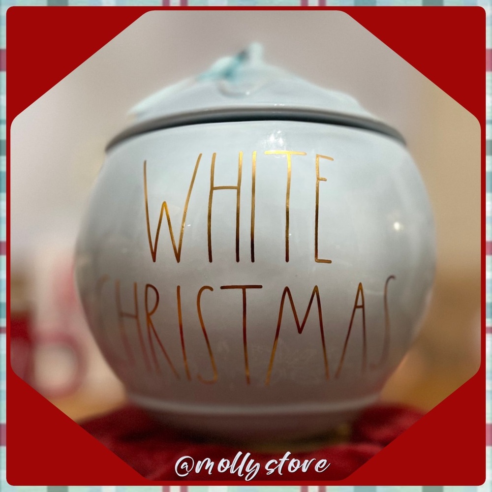 2022 💗 New Rae Dunn White Christmas Cookie Jar/Canister with Lid